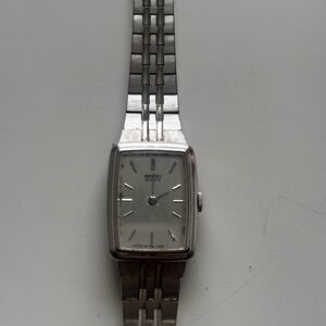 Seiko Silver Rectangular Tank Watch
